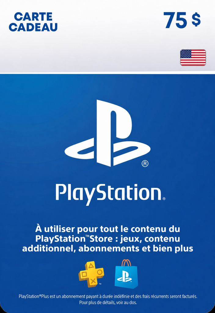 [EZPIN-US-PSN-075] Carte PlayStation 75 $