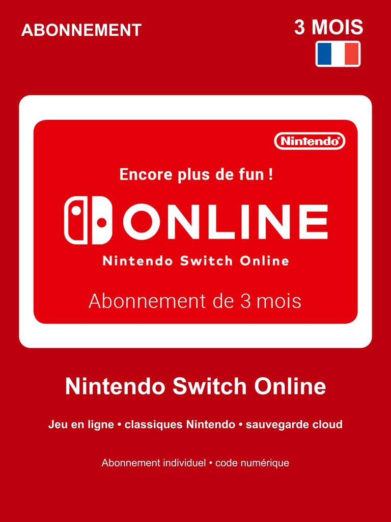 [EZPIN-FR-NSO-3M] Nintendo Switch Online 3 mois