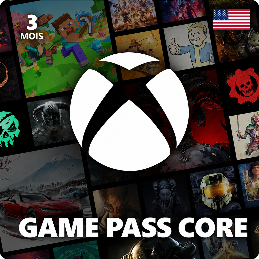 [EZPIN-US-GAMEPASS-CORE-3M] Xbox Game Pass Core 3 mois