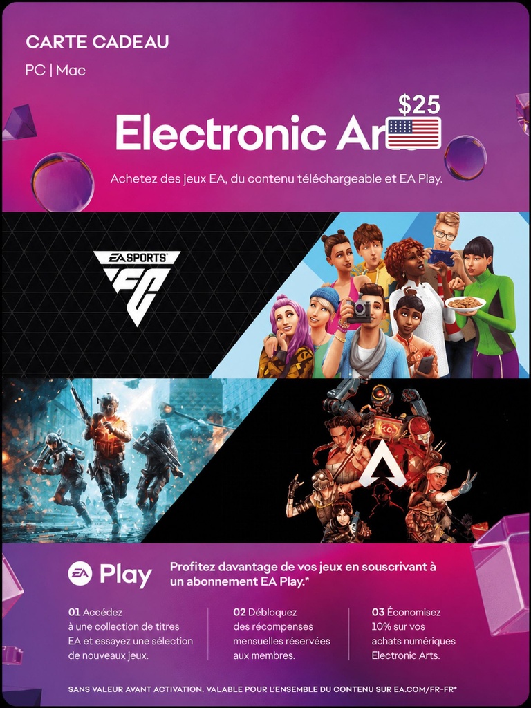 [EZPIN-US-EA-025] Carte EA 25 $