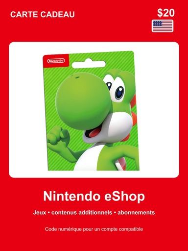 Carte Nintendo eShop 20 $