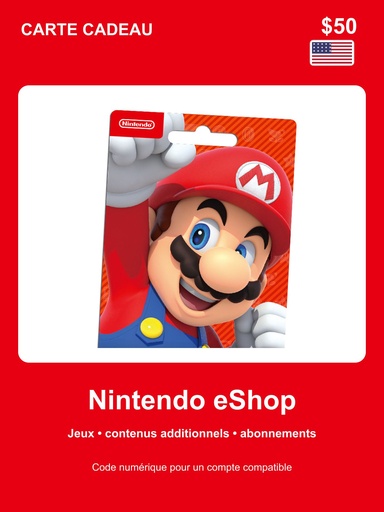 Carte Nintendo eShop 50 $